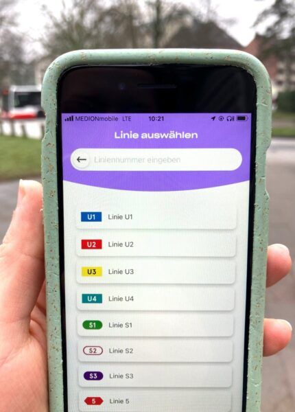 Foto der geöffneten hvv switch App