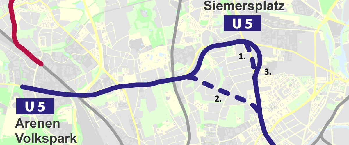 Varianten U5 Siemersplatz