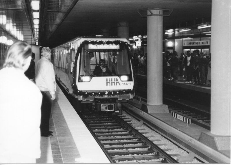 Die Haltestelle Steinfurter Allee im Jahr 1990.