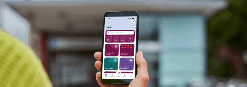 Foto eines Smartphones, darauf die hvv switch App nach dem Update