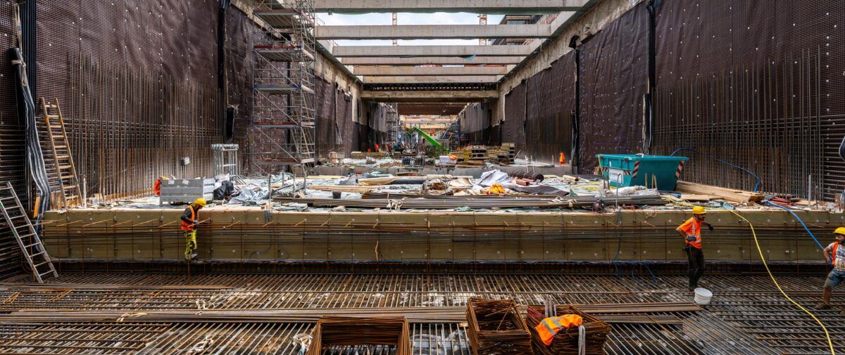 Viel Stahl: Foto der U5-Baustelle in der City Nord