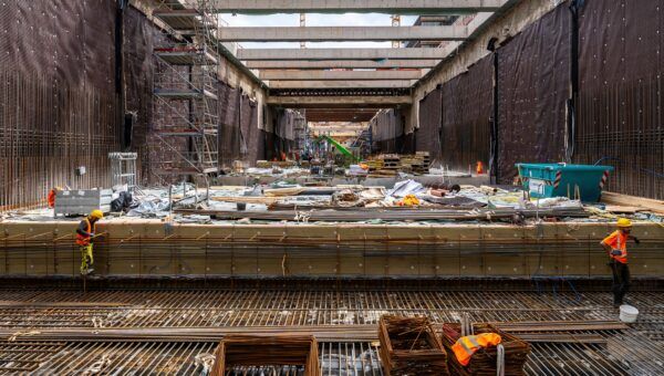 Viel Stahl: Foto der U5-Baustelle in der City Nord