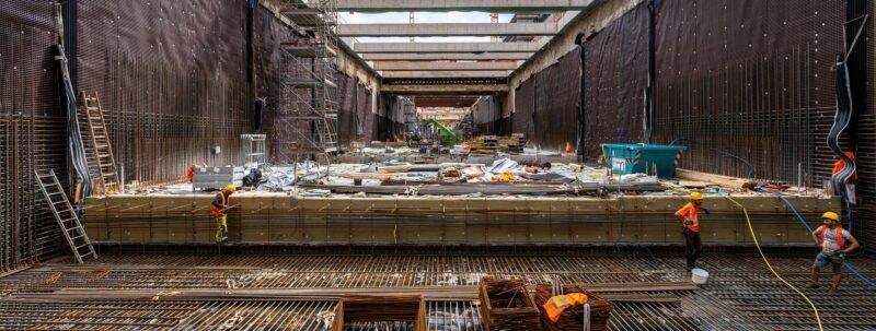 Viel Stahl: Foto der U5-Baustelle in der City Nord