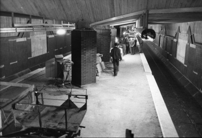 Die Haltestelle Niendorf Nord während der Bauphase.